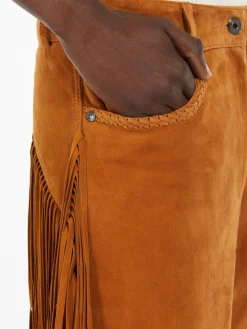 Flared suede trousers