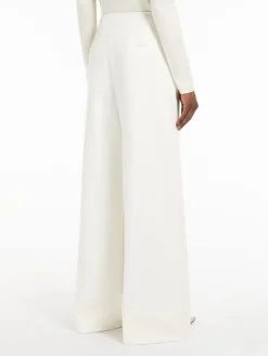 Flared technical jersey trousers