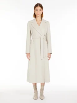 Flared wool coat