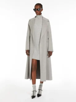 Flared wool coat