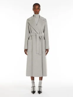 Flared wool coat