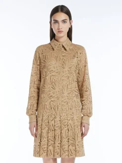 Floral lace shirt dress