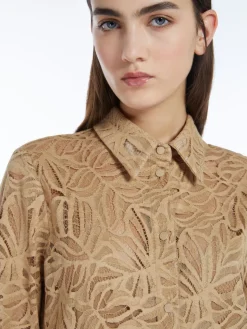 Floral lace shirt dress