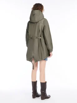 Gabardine and technical fabric parka