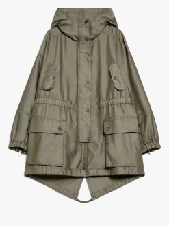 Gabardine and technical fabric parka