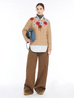 Gabardine cargo trousers