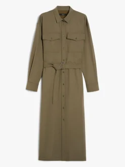 Gabardine wool shirt dress