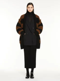 Gabardine wool straight blazer