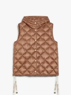 Gilet in quilted water-repellent canvas
