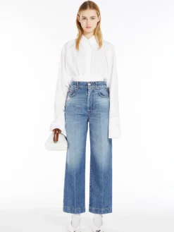 High-waisted cropped jeans