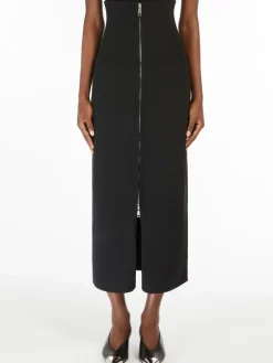 High-waisted knit skirt