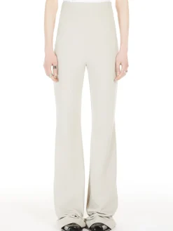 High-waisted scuba jersey trousers