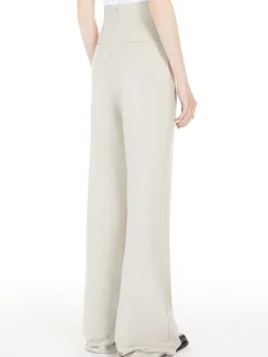 High-waisted scuba jersey trousers