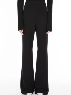 High-waisted scuba jersey trousers