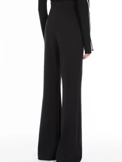 High-waisted scuba jersey trousers
