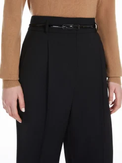 High-waisted wool trousers