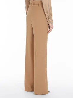 High-waisted wool trousers