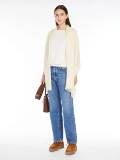 Hooded cashmere shawl