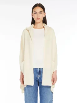 Hooded cashmere shawl