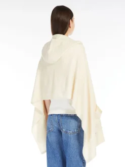 Hooded cashmere shawl