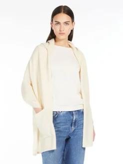 Hooded cashmere shawl