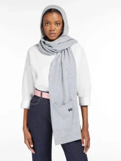 Hooded cashmere shawl