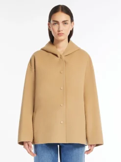 Hooded wool coat