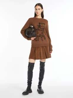 Inlaid alpaca and wool sweater