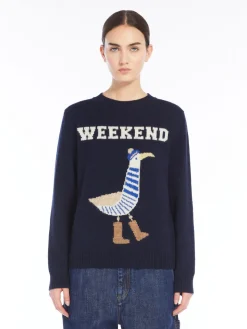 Inlaid alpaca and wool sweater