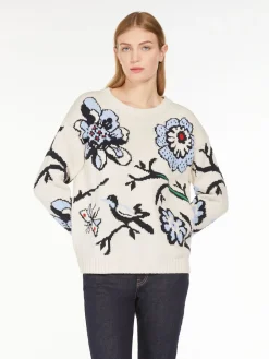 Inlaid cotton sweater