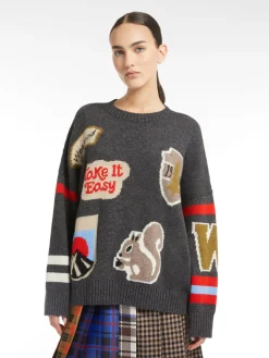 Inlaid wool sweater