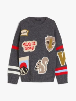 Inlaid wool sweater
