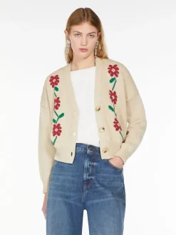 Inlay-detail cotton cardigan