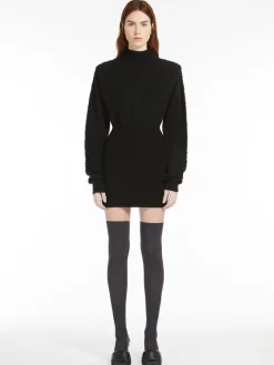 Inlay-detail knit dress