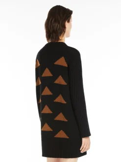 Intarsia wool and cashmere dress