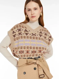 Jacquard alpaca and wool gilet