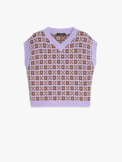Jacquard alpaca and wool gilet