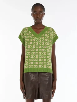Jacquard alpaca and wool gilet