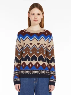 Jacquard alpaca and wool sweater
