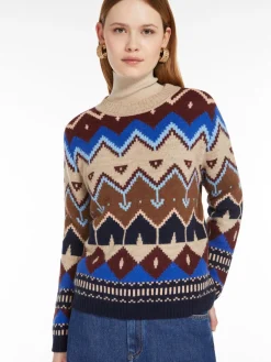 Jacquard alpaca and wool sweater