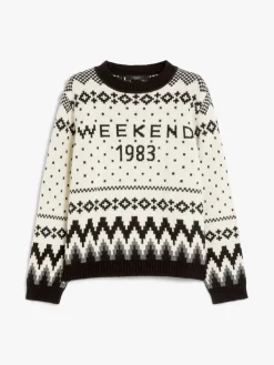Jacquard alpaca and wool sweater