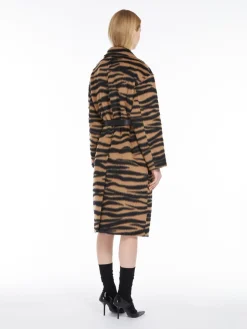 Jacquard alpaca and wool coat