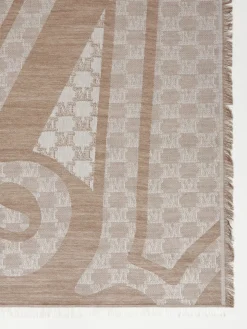 Jacquard silk and wool stole