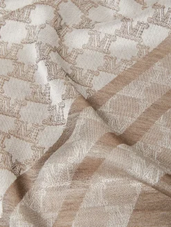 Jacquard silk and wool stole