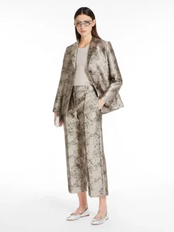 Jacquard silk trousers
