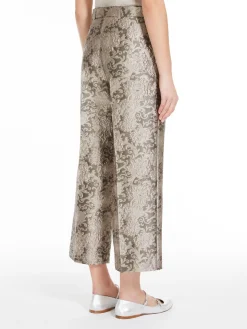 Jacquard silk trousers