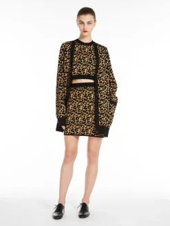 Jacquard viscose cardigan
