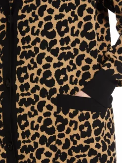 Jacquard viscose cardigan