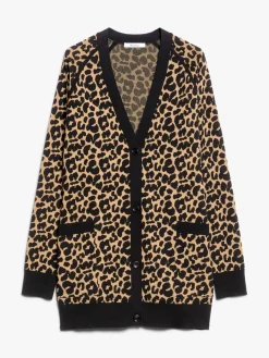 Jacquard viscose cardigan
