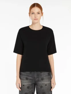 Jacquard viscose knit T-shirt